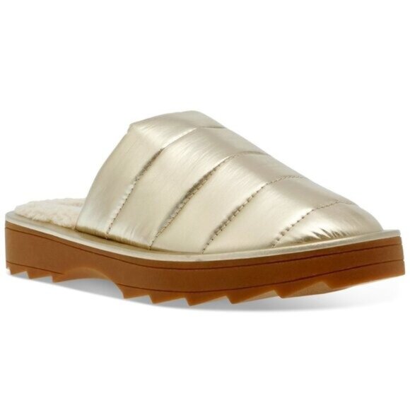 Chex Womens Quilted Faux Fur Lined Slide Slippers - Picture 1 of 8